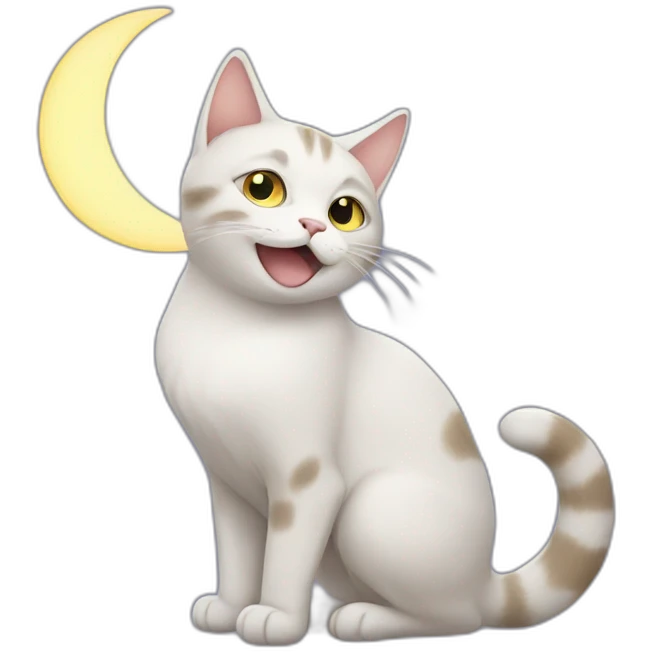 Cat with a moon emoji