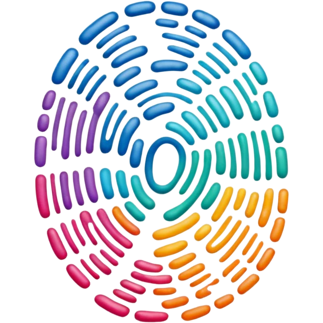 single colorful fingerprint representing uniqueness, symbolizing individualism emoji
