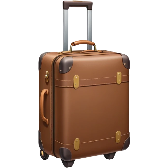 Rolling luggage with handle, muted colors, not vibrant emoji