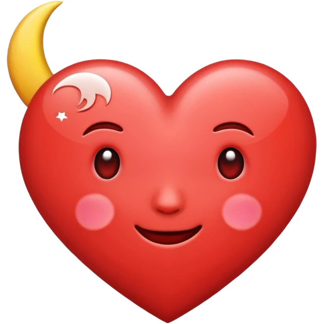 Heart and moon emoji emoji