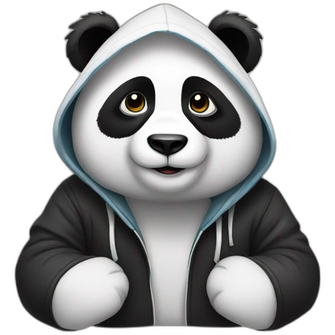Panda wearing a hoodie emoji