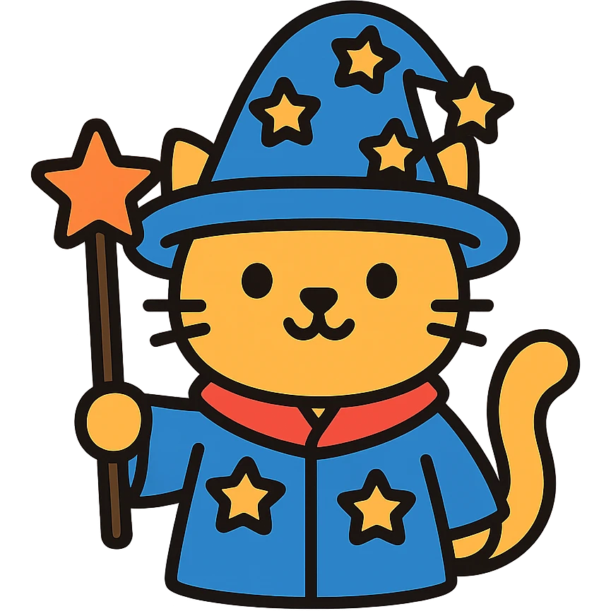 wizard cat colorful icon emoji