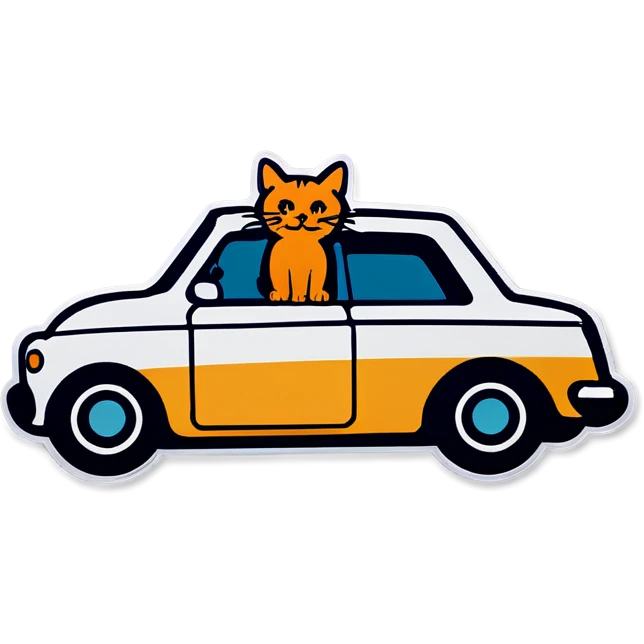 Cat in a car emoji