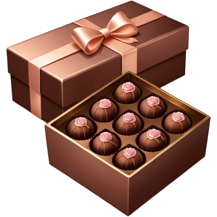 Rose gold gift box of chocolate truffles  emoji