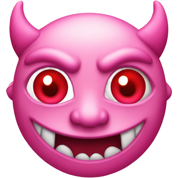 Pink demon with red eyes emoji