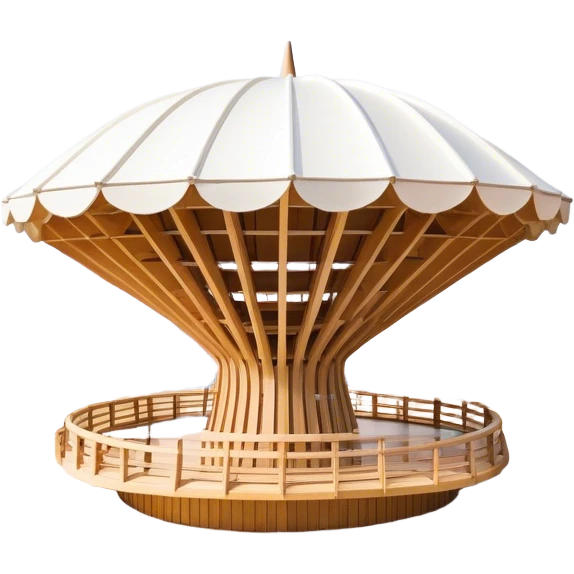Cinematic Realistic Metropol Parasol Landmark Emoji, depicted with a modern wooden structure set against a vibrant cityscape rendered with detailed textures and dynamic, contemporary lighting. emoji