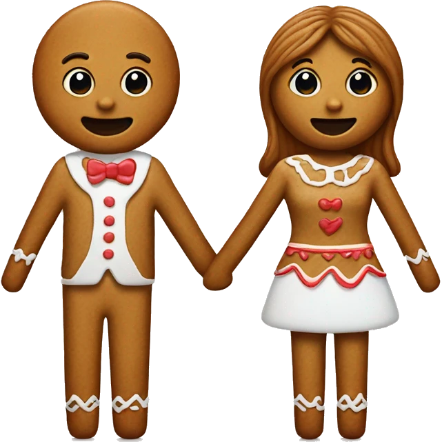 Gingerbread couple emoji
