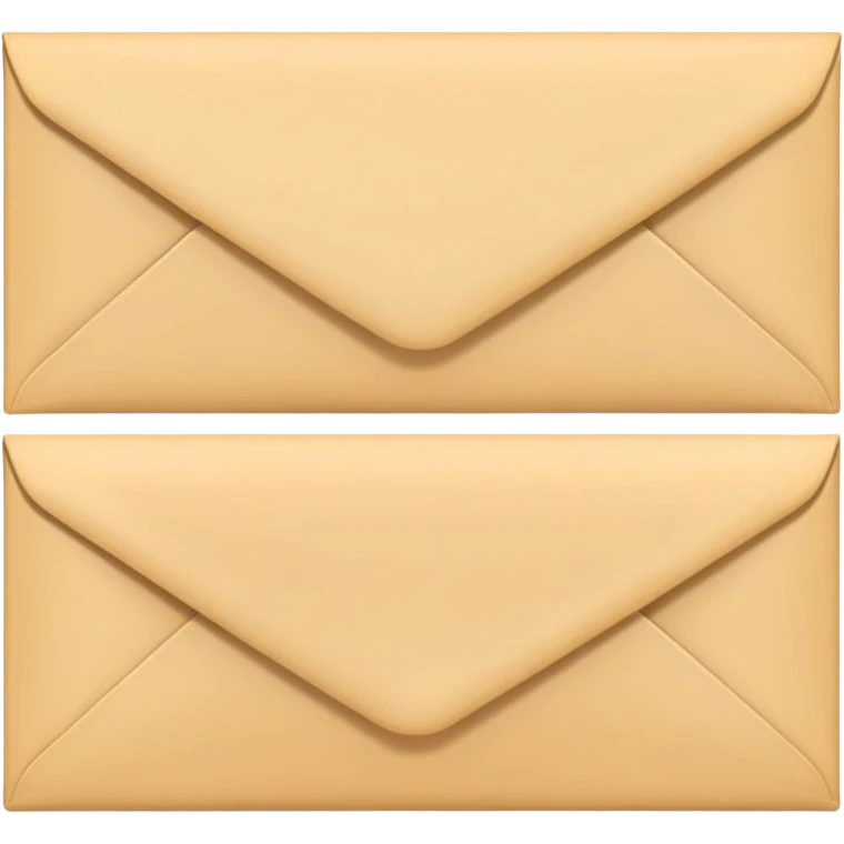 Three identical sealed manila envelopes in a row emoji