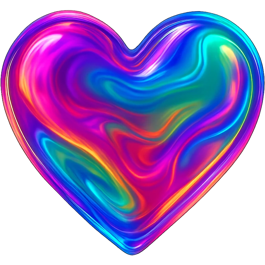heart with a liquid crystal effect emoji