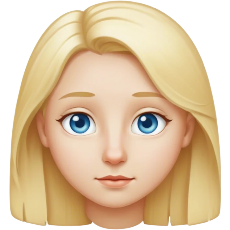 Blonde hair big light blue eyes cute nose  emoji