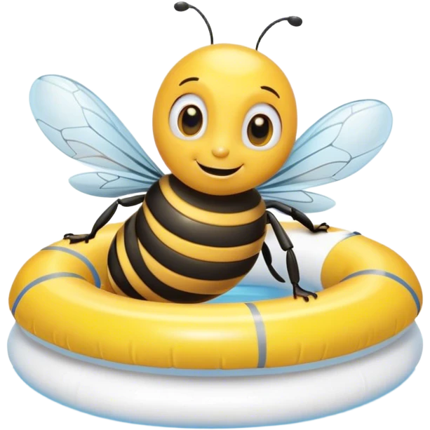 Biene im Pool auf schwimmreifen emoji
