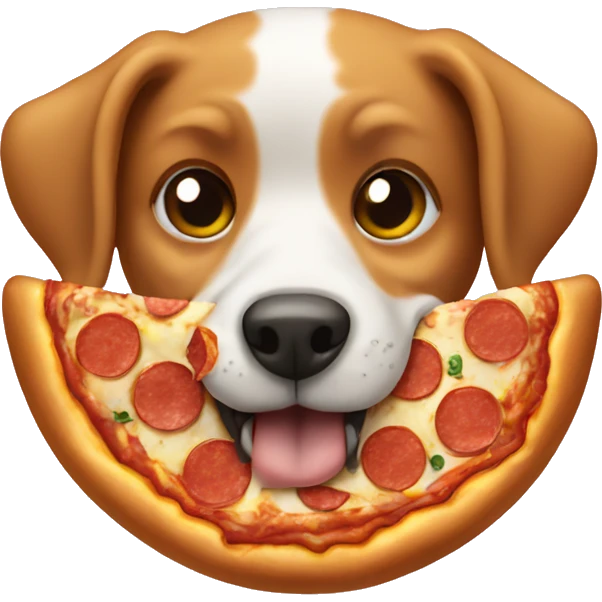 Dog eating a pizza  emoji