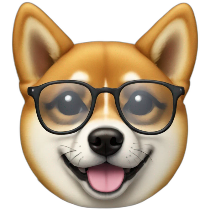 shiba inu with glasses emoji