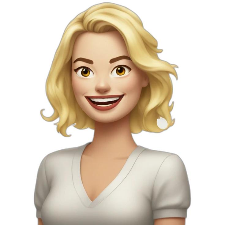 Margot Robbie grins emoji