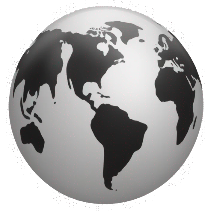 Black and white globe  emoji