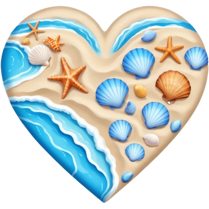 beach themed heart emoji