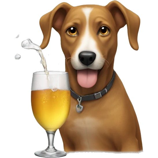 Dog drinking wayer emoji