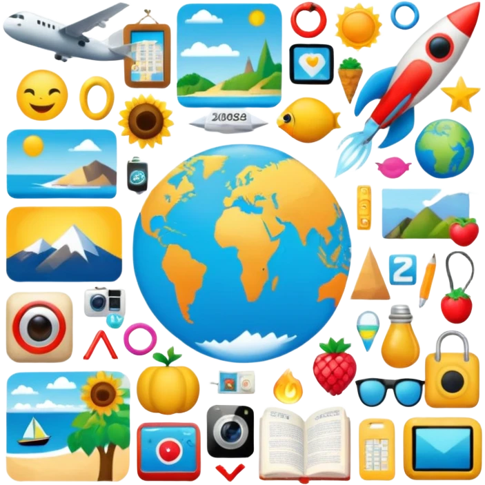 An extremely detailed lifestyle vision board collage for the year 2026. emoji