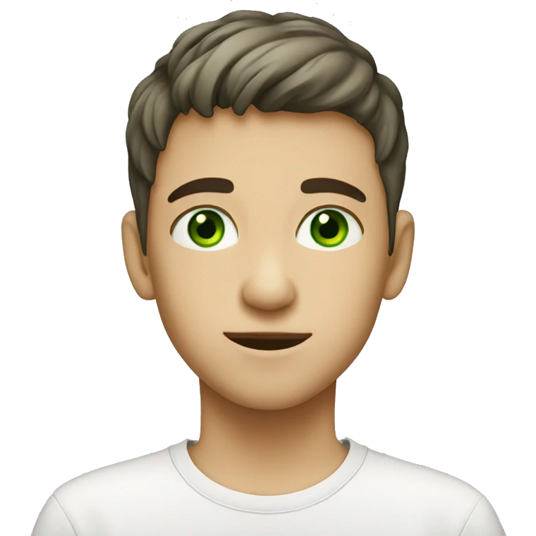 boy white with a green eyes emoji