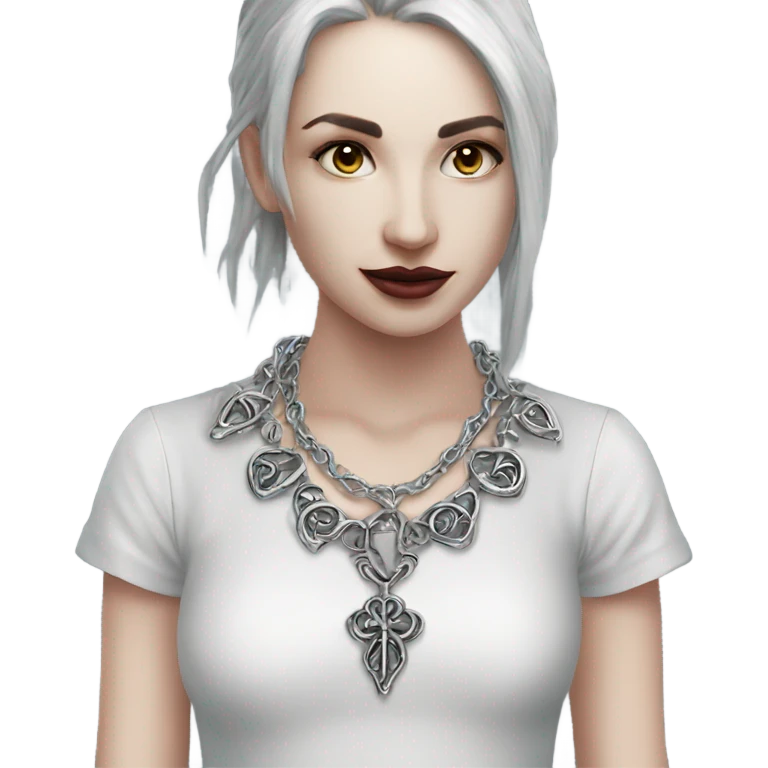 silver gothic necklace emoji