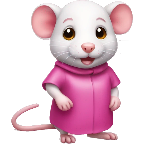 pink girl rat with sausage emoji