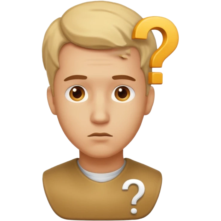 bust of a man with a question mark emoji