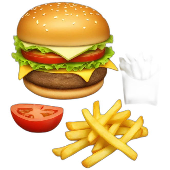 Burger and French fries  emoji
