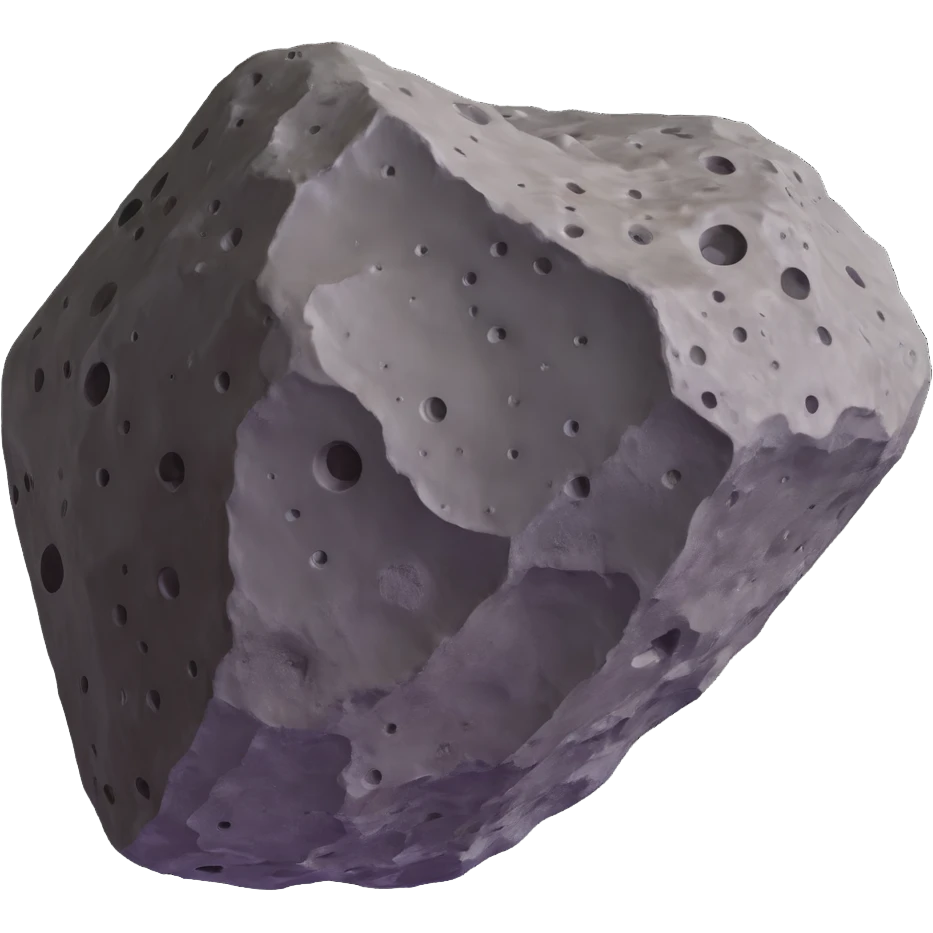 detailed 3D asteroid with craters emoji
