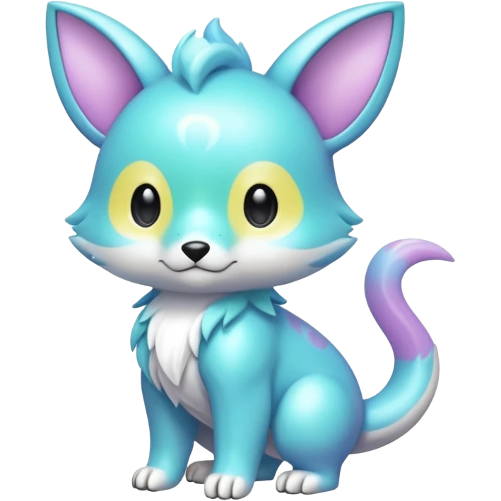 Cute cool pastel shiny colorful animal hybrid Fakemon full body emoji