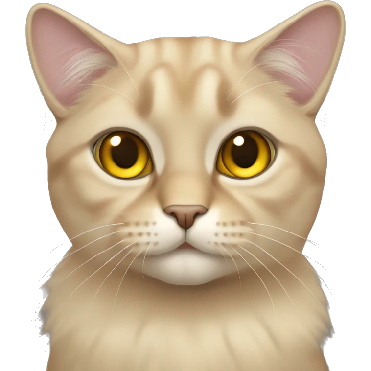 a lop-eared beige cat with yellow eyes emoji