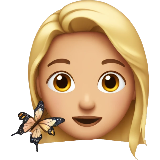 Blush face with butterflies  emoji