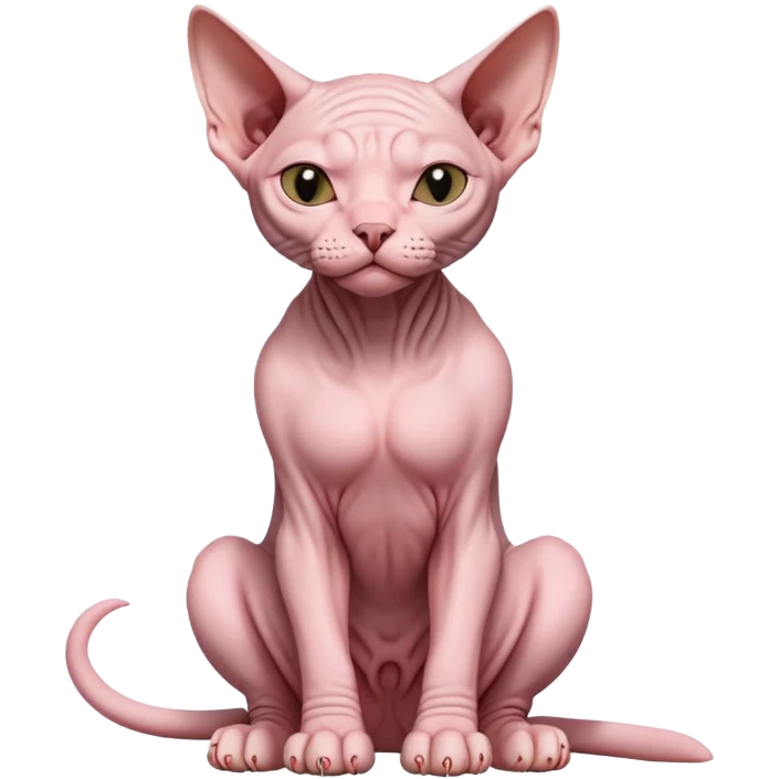 sphynx cat full body sitting with eyes closed emoji