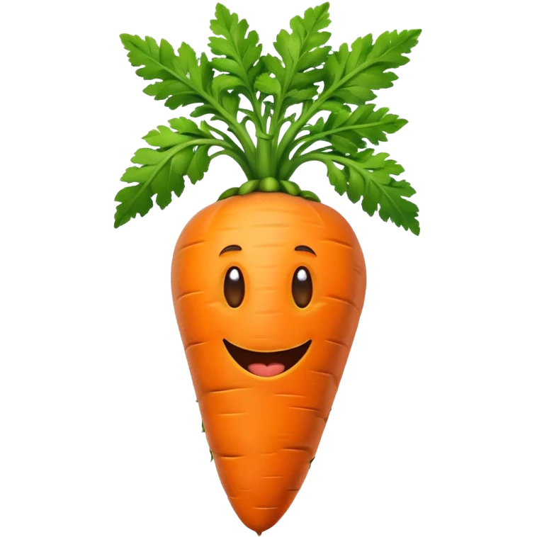 a big carrot with goofy face over the world emoji