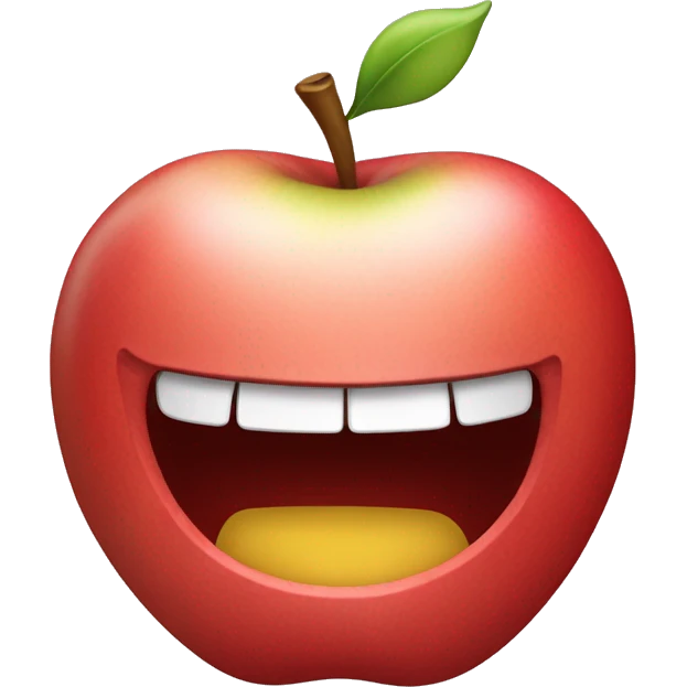 :) basic emoji apple style with very wide grin emoji