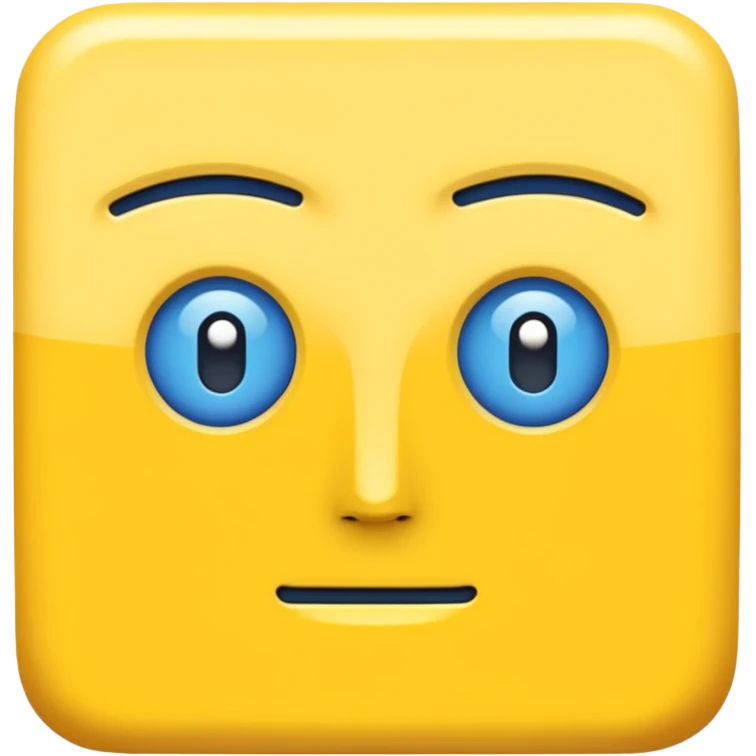 square with yellow body and square blue face emoji
