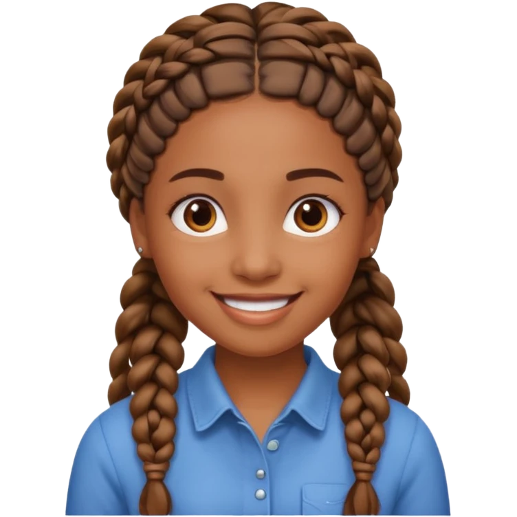 fille marron avec des tresse emoji