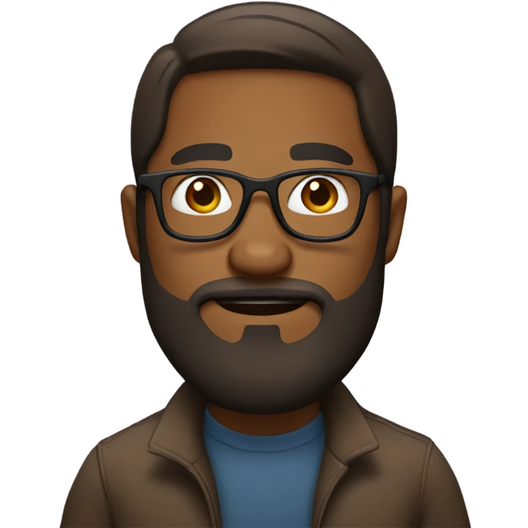 Brown guy with a beard and glasses  emoji