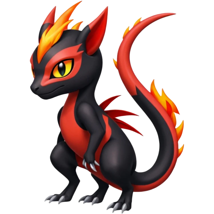 Colorful Cool Badass  Meloetta-Litten-Salandit-Guilmon-Darkrai-Pokémon-Fakémon-fusion-hybrid-creature emoji