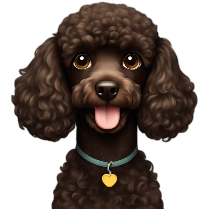 Brown poodle with black poodle emoji