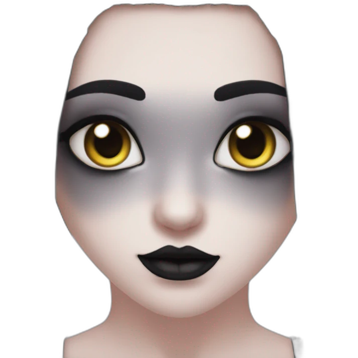 goth nekochan with best make up and big torso emoji