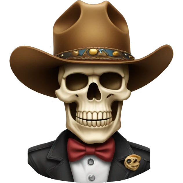 Skull in cowboy hat smoking cigar emoji