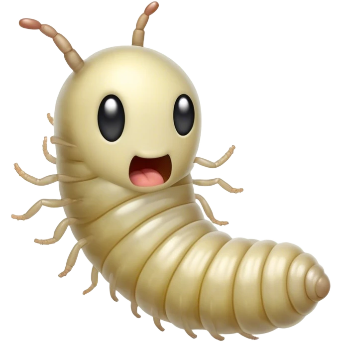 single wriggling maggot moving towards camera emoji