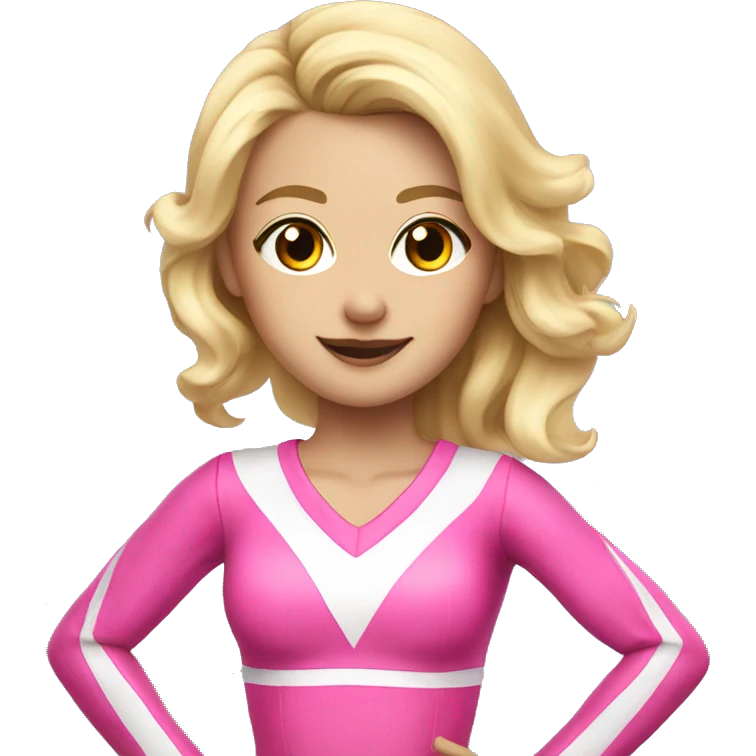 Blonde cheerleader in pink uniform  emoji