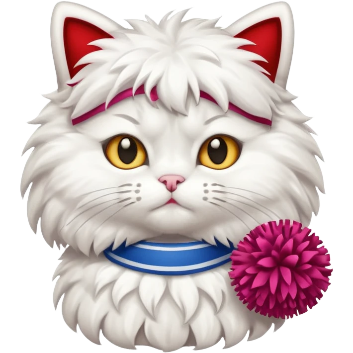 cheerleader cat with pom pom emoji