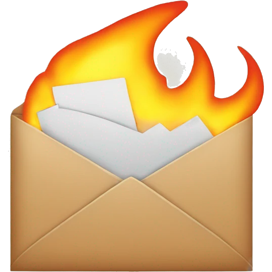 mail with fire emoji