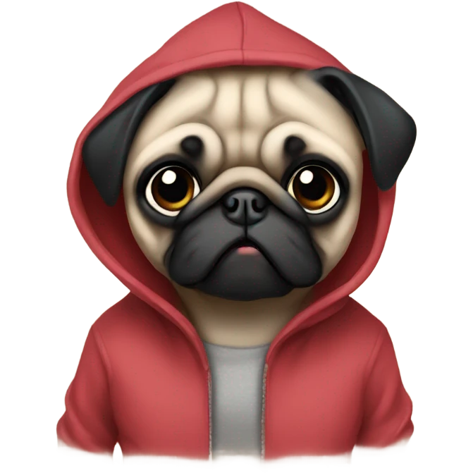 Pug with hoodie emoji