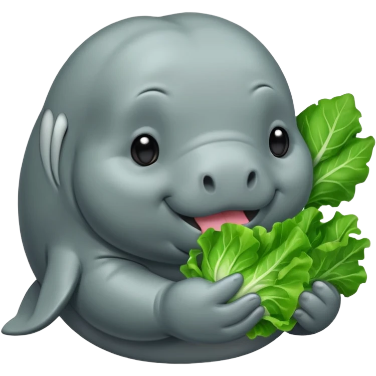 Manatee eating lettuce  emoji
