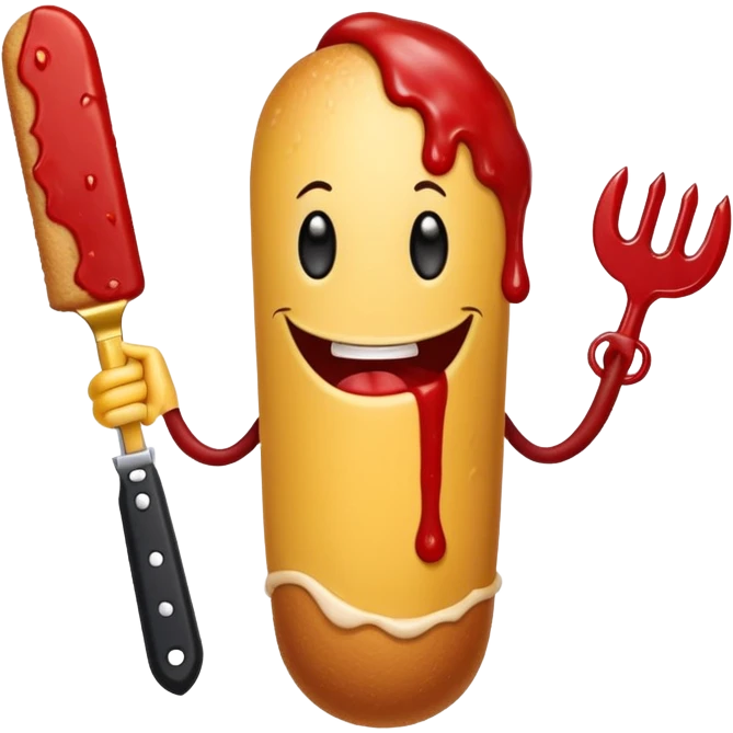 evil murderous corndog emoji