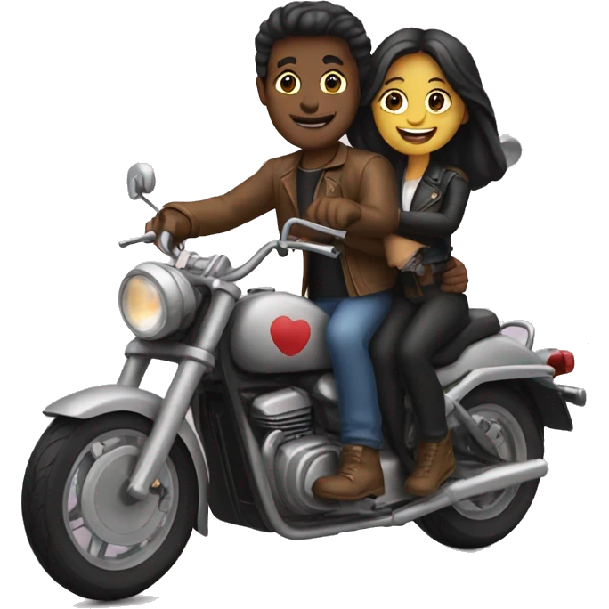 Couple on a motorbike  emoji