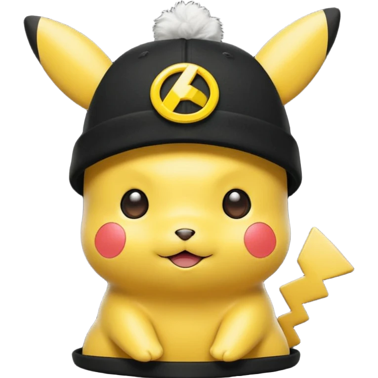 A Pikachu hat black emoji